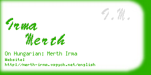 irma merth business card